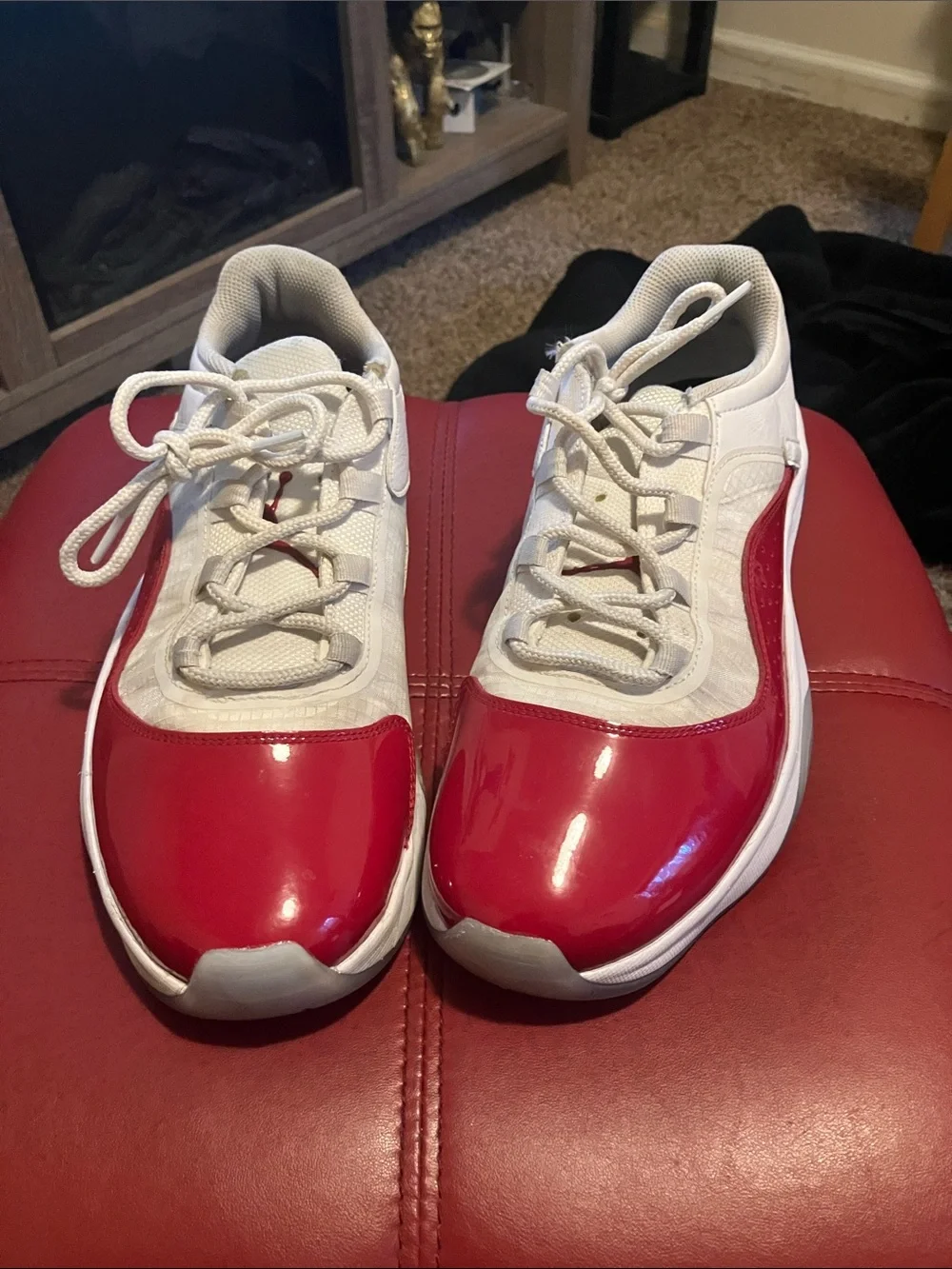 Nike Men's Red and White Athletic Sneakers